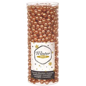 Бусы на елку Бисер 8 мм*10 м пряная тыква, пластиковые