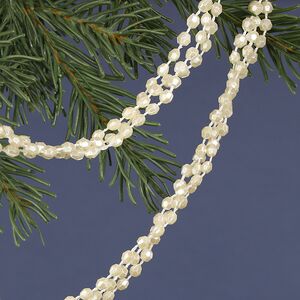 Бусы на елку Алмазная Россыпь 270 см кремовые, пластиковые Kaemingk фото 2