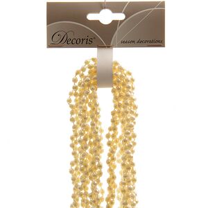 Бусы на елку Алмазная Россыпь 270 см кремовые, пластиковые Kaemingk фото 4