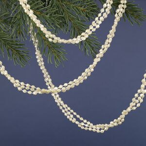 Бусы на елку Алмазная Россыпь 270 см кремовые, пластиковые Kaemingk фото 3