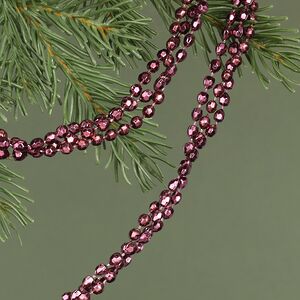 Бусы на елку Алмазная Россыпь 270 см сливовые, пластиковые Kaemingk фото 3