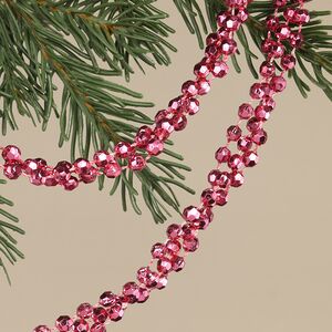 Бусы на елку Алмазная Россыпь 270 см розовая азалия, пластиковые Kaemingk фото 3