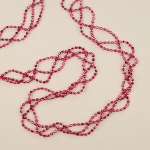 Бусы на елку Алмазная Россыпь 270 см малиновая фуксия, пластиковые Kaemingk фото 2