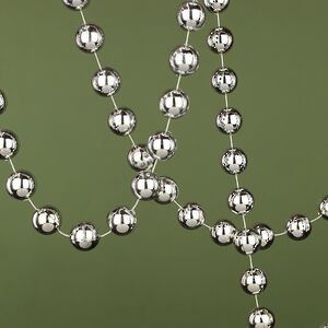 Бусы на елку Гигант 2 см*270 см серебряные, пластиковые Winter Deco фото 2