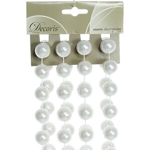 Бусы на елку Гигант 2 см*270 см белые, пластиковые Winter Deco фото 3