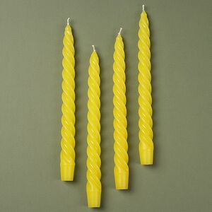 Свечи витые 24.5 см, 4 шт, желтые Омский Свечной фото 3