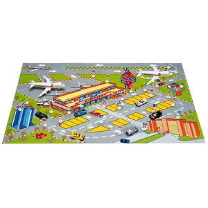 Игровой коврик "Аэропорт", машинки, дорожные знаки, 105*63 см