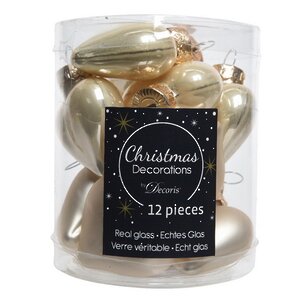 Набор стеклянных елочных игрушек Сердце Монплезира 4.5 см перламутровый mix, 12 шт Winter Deco фото 2