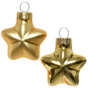 Набор стеклянных елочных игрушек Звезды 4.5 см золотой mix, 12 шт Winter Deco фото 3