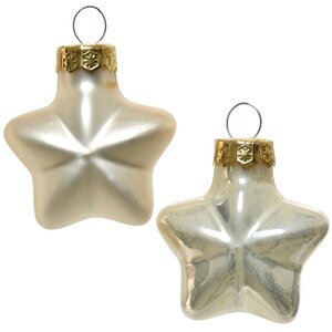 Набор стеклянных елочных игрушек Звезды 4.5 см перламутровый mix, 12 шт Winter Deco фото 3