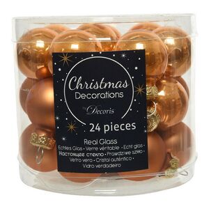 Набор стеклянных шаров 2.5 см янтарный mix, 24 шт