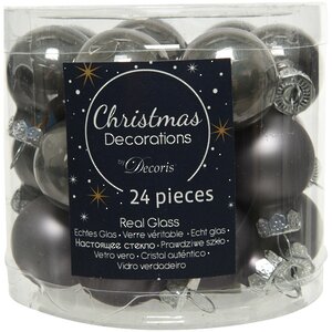 Набор стеклянных шаров 2.5 см туманный альбион mix, 24 шт Kaemingk/Winter Deco фото 1