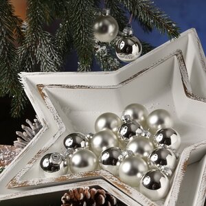 Набор стеклянных шаров 3.5 см серебряный mix, 16 шт Winter Deco фото 1