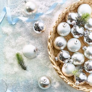 Набор стеклянных шаров 3.5 см серебряный mix, 16 шт Winter Deco фото 2