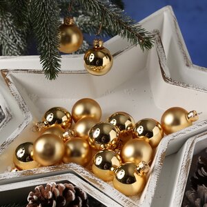 Набор стеклянных шаров 3.5 см золотой mix, 16 шт Winter Deco фото 4