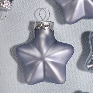 Набор стеклянных елочных игрушек Звезды 4.5 см smoke blue mix, 12 шт Kaemingk (Кейминг) фото 4