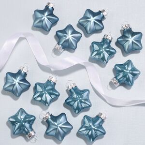 Набор стеклянных елочных игрушек Звезды 4.5 см голубой туман mix, 12 шт