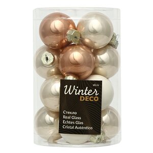 Коллекция стеклянных елочных шаров Cashmere Rose 3.5 см, 16 шт Winter Deco фото 1
