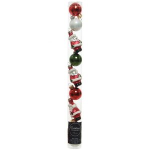 Набор стеклянных елочных игрушек Christmas Tale: Санта Клаус 3-5 см, 9 шт, подвеска Kaemingk фото 2
