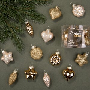 Набор стеклянных елочных игрушек Брызги Шампанского, 12 шт, подвеска Winter Deco фото 1