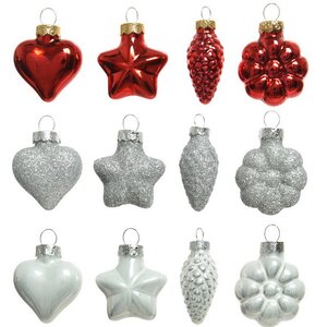 Набор стеклянных елочных игрушек Зимняя Ягода, 12 шт, подвеска Winter Deco фото 2
