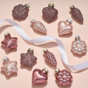 Елочные игрушки Розовые Облака, 12 шт, стекло