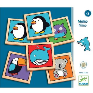 Настольная игра Мемо-нимо, 32 карточки, дерево Djeco фото 1
