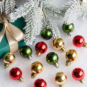 Набор пластиковых шаров Блеск - Канун Рождества 3 см, 14 шт