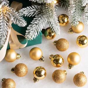 Набор пластиковых шаров Блеск 3 см золотой, 14 шт Winter Deco фото 1