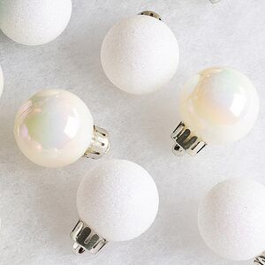 Набор пластиковых шаров Блеск 3 см белый перламутр, 14 шт Winter Deco фото 2