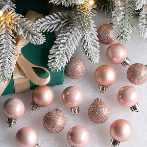 Набор пластиковых шаров Блеск 3 см розовый бутон, 14 шт Winter Deco фото 1