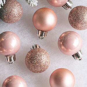 Набор пластиковых шаров Блеск 3 см розовый бутон, 14 шт Winter Deco фото 2