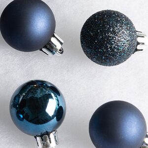 Набор пластиковых шаров Блеск 3 см синий бархат, 14 шт Winter Deco фото 2