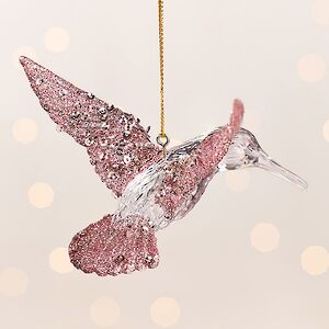 Елочная игрушка Птичка Колибри Pearl Blush 12 см, подвеска Kaemingk фото 3