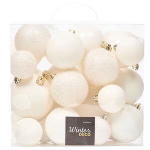 Набор пластиковых шаров Cosmo Молочный, 6-10 см, 26 шт Winter Deco фото 3