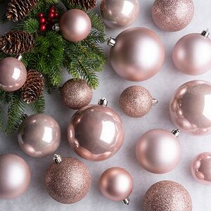 Набор пластиковых шаров Cosmo Розовый Бутон, 6-10 см, 26 шт Winter Deco фото 1