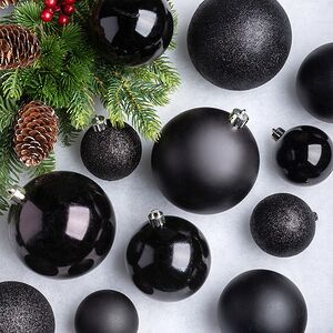 Набор пластиковых шаров Cosmo Черный, 6-10 см, 26 шт Winter Deco фото 1