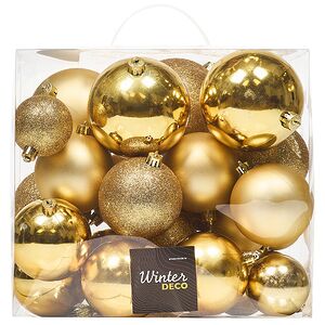 Набор пластиковых шаров Cosmo Золотой, 6-10 см, 26 шт Winter Deco фото 3