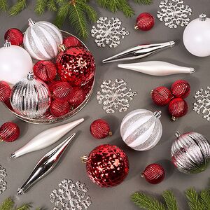 Набор елочных игрушек Glory Brilliance - Зимняя ягода 46 шт, 8 см, пластик Winter Deco фото 6