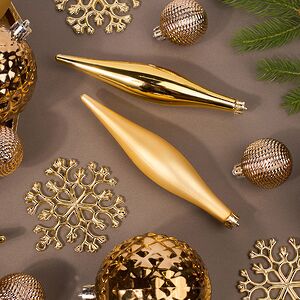 Набор елочных игрушек Glory Brilliance - Gold 46 шт, 8 см, пластик Winter Deco фото 3