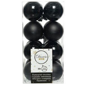 Набор пластиковых шаров Черный 4 см, 16 шт, mix Winter Deco фото 1