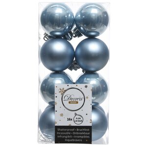 Набор пластиковых шаров Голубой Шелк 4 см, 16 шт, mix Kaemingk фото 1