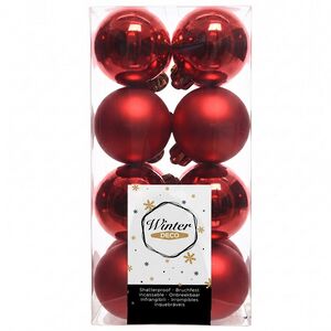 Набор пластиковых шаров Красный 4 см, 16 шт, mix