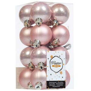 Набор пластиковых шаров Розовый Бутон 4 см, 16 шт, mix Winter Deco фото 1