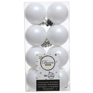 Набор пластиковых шаров Белый 4 см, 16 шт Winter Deco фото 1