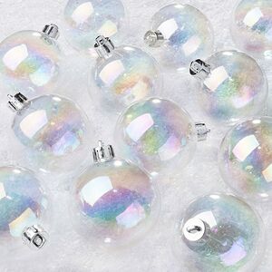 Набор пластиковых шаров Прозрачный Перламутр 6 см, 12 шт Winter Deco фото 1