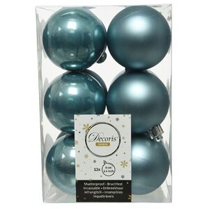 Набор пластиковых шаров Голубой Туман 6 см, 12 шт, mix Kaemingk фото 1