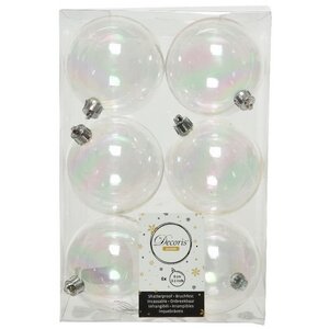Набор пластиковых шаров Прозрачный Перламутр 8 см, 6 шт Winter Deco фото 1