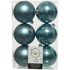 Набор пластиковых шаров Голубой Туман 8 см, 6 шт, mix Kaemingk фото 1