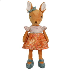 Мягкая игрушка Олененок Хельга в цветочном платье 30 см, Barbara Bukowski